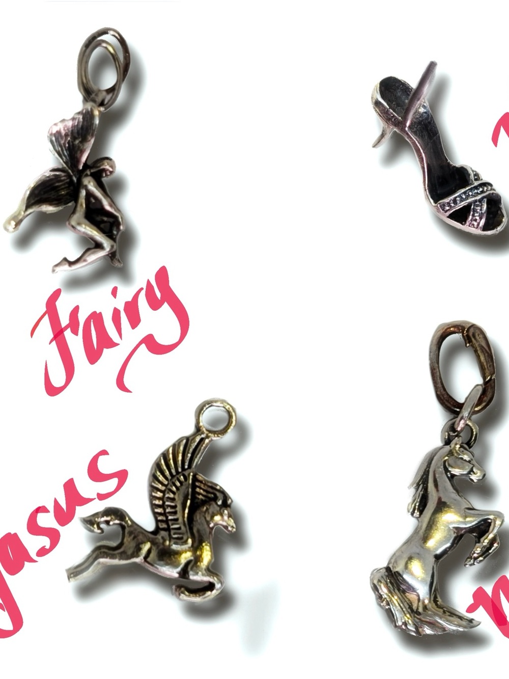 Vintage 925 sterling silver whimsical Women's Charms Pendant